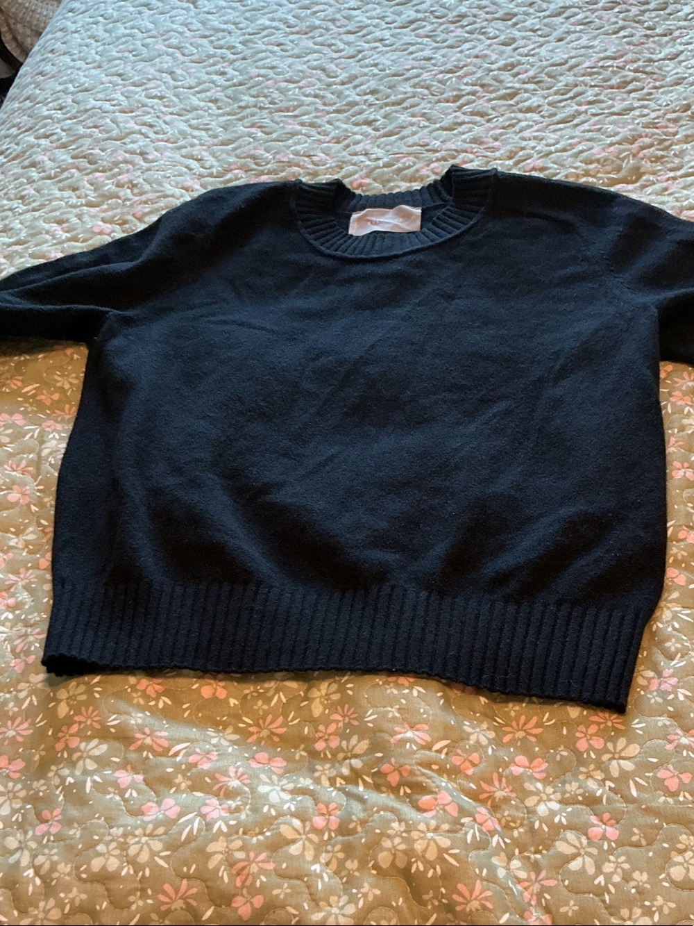 Everlane Cashmere/Wool Black Crewneck Sweater XS